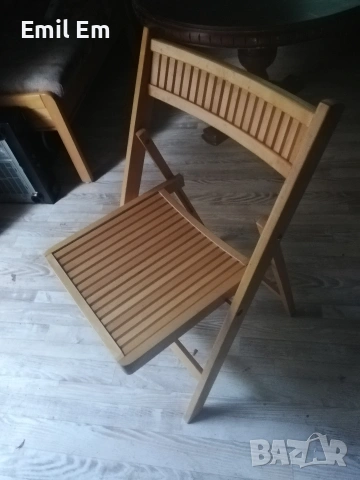Сгъваеми дървени столове  3бр., снимка 3 - Столове - 53104329