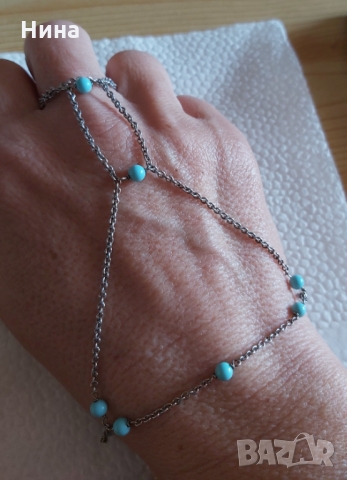 Продавам сребърна гривна-пръстен, снимка 2 - Гривни - 36085278