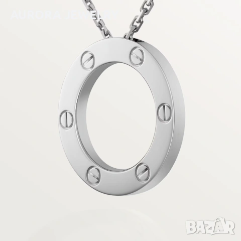 CARTIER Love White Gold Large Pendant Дамскo Колие, снимка 9 - Колиета, медальони, синджири - 53236913