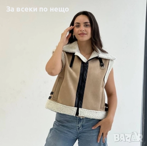 Дамски Елек С Каракул Код S8, снимка 3 - Елеци - 52393406