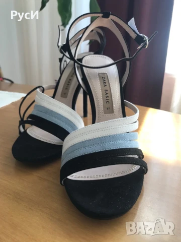 Елегантни сандали на висок ток, ZARA, снимка 2 - Дамски обувки на ток - 50924114