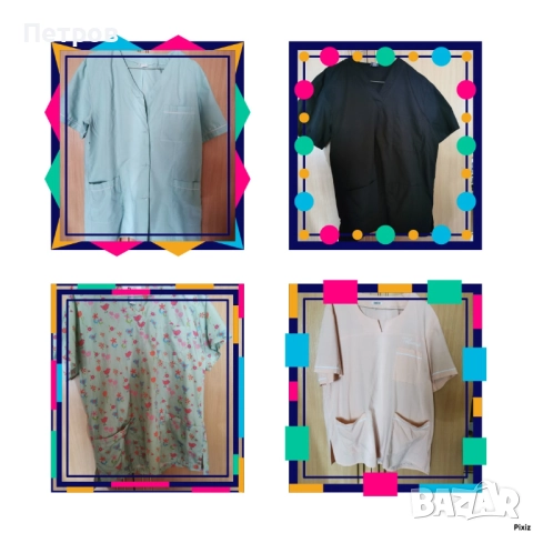 Работно медицинско облекло туника/ горно. Размер М.Розово,резида,черно и пъстро.По 10 лв.