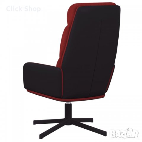 Релакс стол, виненочервен, текстил, снимка 5 - Столове - 40240050