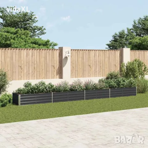 vidaXL Градинска висока леха поцинкована стомана 600x80x45 см антрацит（SKU: 47075）, снимка 2 - Градинска техника - 56089428