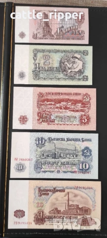Пълен лот български банкноти емисия 1974 г., снимка 2 - Нумизматика и бонистика - 53571856