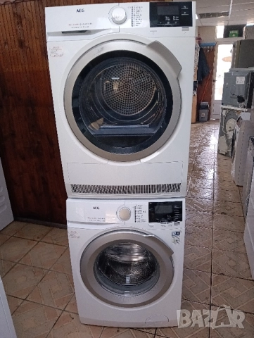 Комплект пералня и сушилня с термопомпа АЕГ Aeg 8кг А+++ 2 години гаранция!, снимка 4 - Перални - 52152435