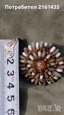 Прелестна стъклена брошка на Яблонекс Чехословакия от 60-те години на миналия век , снимка 3 - Антикварни и старинни предмети - 52851517