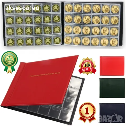 Кожен класьор албум с капачета за 240 монетни пари книга колекция за събиране на монети подарък за с, снимка 9 - Нумизматика и бонистика - 35550991