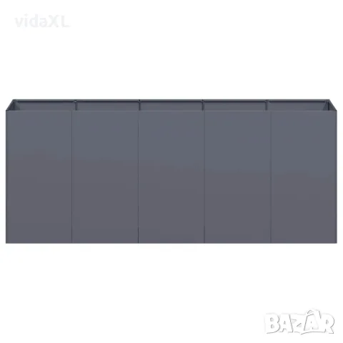 vidaXL Кашпа, антрацит, 200x40x80 см, студеновалцувана стомана, снимка 4 - Саксии и кашпи - 56148269