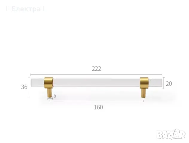 16 броя красиви и елегантни дръжки от месинг и акрил, снимка 14 - Други - 49875178