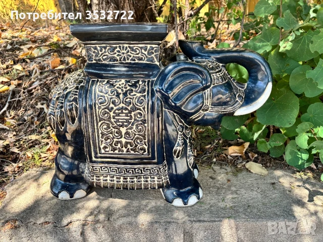 Керамичен слон поставка, снимка 8 - Статуетки - 51081880