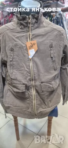 Тънко мъжко бежово яке от памучен плат, снимка 6 - Якета - 49747834