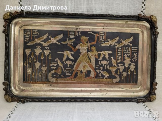 Метална картина с египетски мотиви, снимка 1 - Други ценни предмети - 41403838