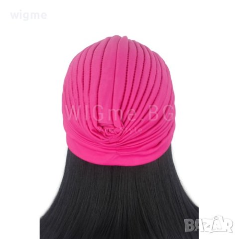 Тюрбан за коса едноцветен яркорозов, снимка 2 - Аксесоари за коса - 40495519