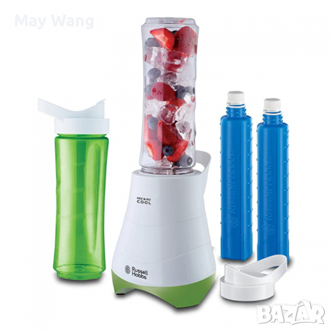 Блендер Russell Hobbs  Mix & Go Cool, 2 пластмасови контейнера, 300 W, 600 мл, като нов, снимка 8 - Блендери - 36273551
