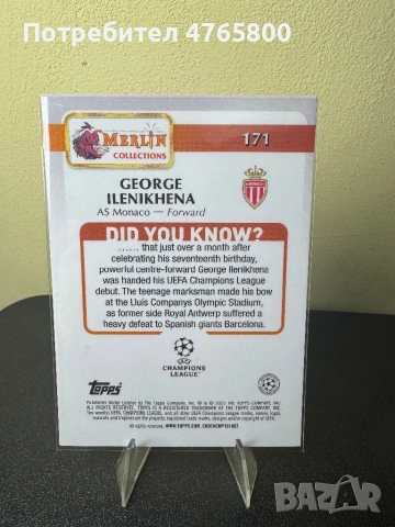 George Ilenikhena RC Green /99 – Topps Merlin UEFA 2024/25 Rookie, снимка 2 - Колекции - 53841931