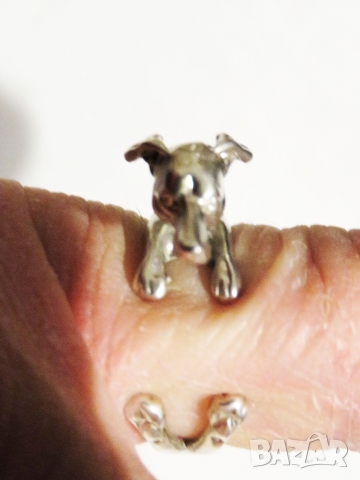 Уникален старинен сребърен пръстен с куче, кученце, куче  Джак Ръсел  - красота за твоята ръка , снимка 3 - Пръстени - 36074987