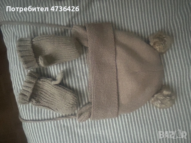 Шапки с ръкавици +одеало+муселинови завивики+чорапки, снимка 2 - Шапки - 53686152