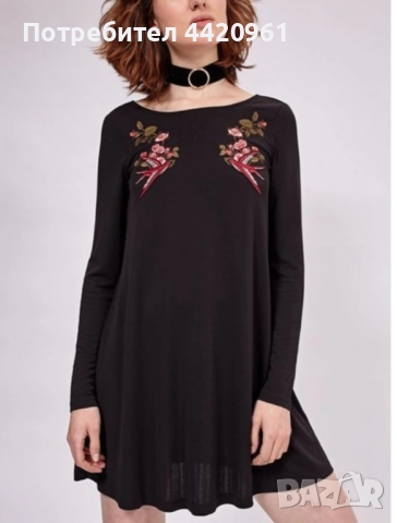 Мини рокля с дълъг ръкав