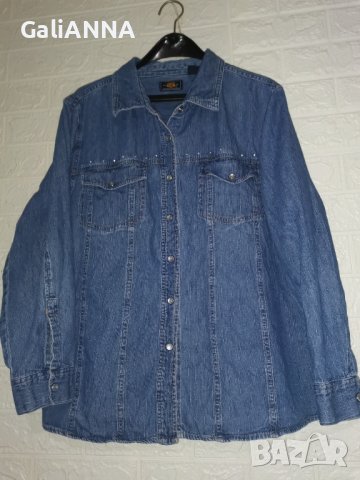 СТРАХОТНА ДЪНКОВА РИЗА С КАМЪЧЕТА 2XL, снимка 6 - Ризи - 44488427
