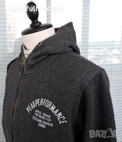Peak Performace Men`s Full Zipped Grey Long Sleeve Hoodie Size L, снимка 12 - Суичъри - 44340820