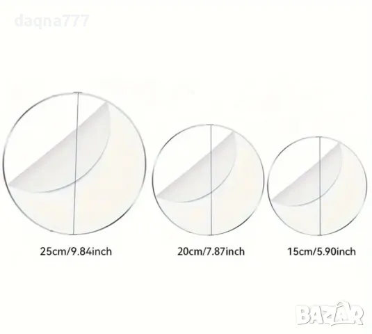 3 бр. Кръгъл Станд за торта от акрил, Мултифункционален, за украса на торта, глазура, изложба на дес, снимка 1