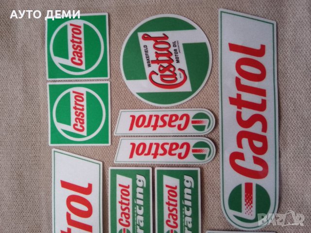 Цветни самозалепващи качествени  стикери Castrol Кастрол за кола автомобил мотор велосипед тротинетк, снимка 3 - Аксесоари и консумативи - 41261942