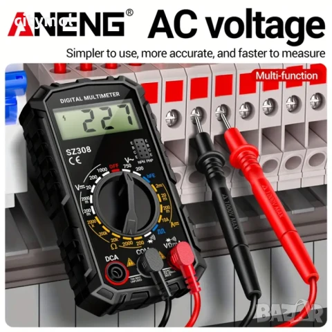 Цифров мултицет ANENG SZ308, ток, напрежение, капацитет, съпротивление, диоден тестер , снимка 4 - Други инструменти - 50741623