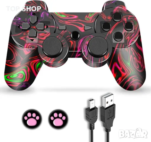 Playstation 3Безжичен контролер с дизайн във формата на светкавица, контролер Play3, безжичен контр, снимка 6 - Джойстици и геймпадове - 48819010