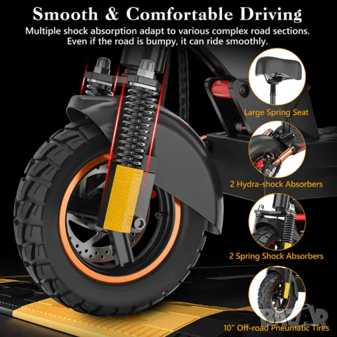 Електрически скутер/тротинетка със седалка iENYRID 800W 12.5AH, снимка 4 - Велосипеди - 46994112