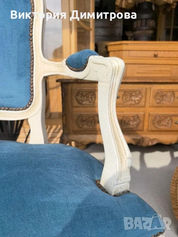 Антично Кресло Louis XV , снимка 8 - Дивани и мека мебел - 53577118