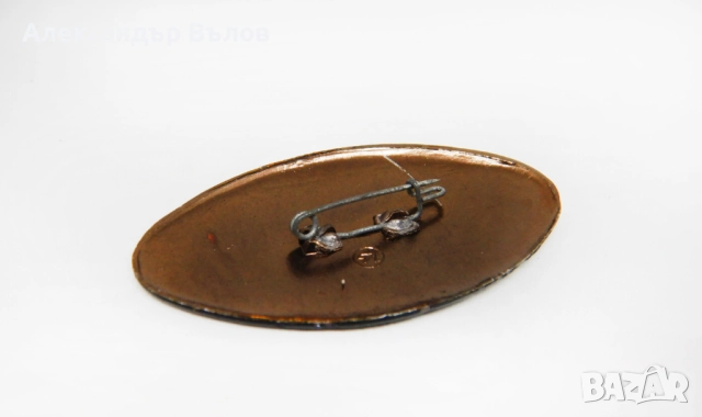 Стара Руска Брошка Лалета Цветя Ръчнорисувана, снимка 4 - Антикварни и старинни предмети - 51614699