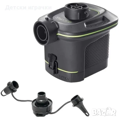 Въздушна помпа на батерии Intex, 420 л/мин, 3 конектора, 0.4 кг, черна, снимка 2 - Басейни и аксесоари - 49971202