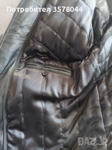 Мъжко черно кожено яке., снимка 3 - Якета - 52238386