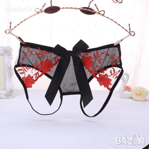 Прашка без дъно с червена дантелена бродерия, снимка 7 - Бельо - 41493467