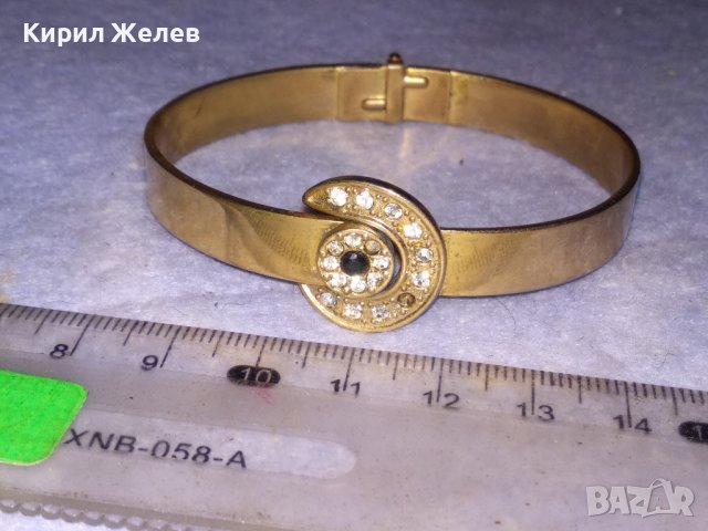 ПРЕКРАСНА ПОЗЛАТЕНА ФЕШЪН АРТ МЕДНА ГРИВНА с ИСКРЯЩИ ФАСЕТИРАНИ ЦИРКОНИ 26556, снимка 5 - Гривни - 41281166