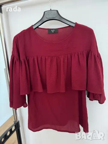 Блуза Armani, цвят бордо, снимка 2 - Тениски - 49935548