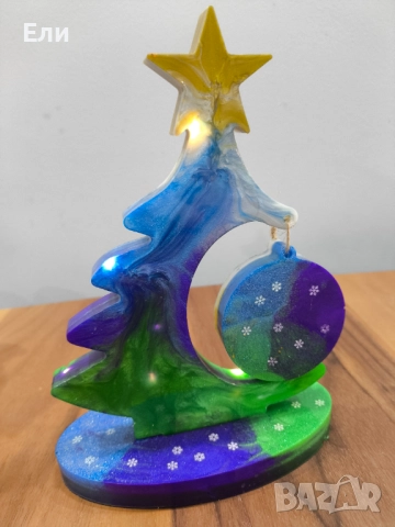 Ръчно изработена светеща елха за декорация и празнично настроение, снимка 2 - Декорация за дома - 52595047