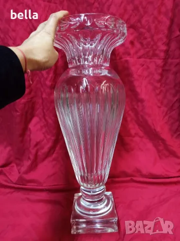Кристална масивна висока ваза репродукция на Baccarat -Музея на стъклото 8 кг , снимка 10 - Антикварни и старинни предмети - 48812608