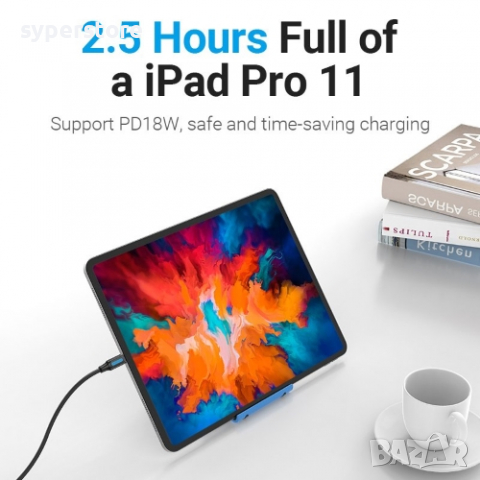 Кабел USB3.1 Type C Мъжко - Мъжко 1.5m Черен Vention COTBG 5A Fast Charging Cable USB Type C M/M, снимка 2 - USB кабели - 36501005