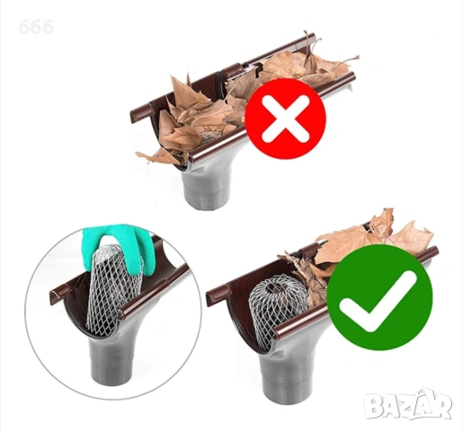 Комплект от 2 предпазителя за улуци алуминий, сребрист, снимка 3 - Други стоки за дома - 53099455