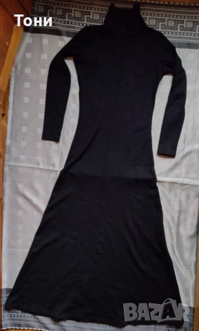 Черна дълга дамска рокля Iltokoni, снимка 6 - Рокли - 34438856