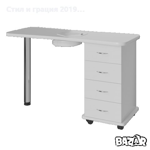 Маса за маникюр с прахоуловител Esti -76W - 105 x 42/50 x 75 см, снимка 1 - Педикюр и маникюр - 44165455