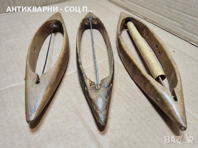 Комплект 3 Броя Стари Дървени Совалки За Тъкачен Стан. / НОМЕР 1685., снимка 3 - Антикварни и старинни предмети - 53789148