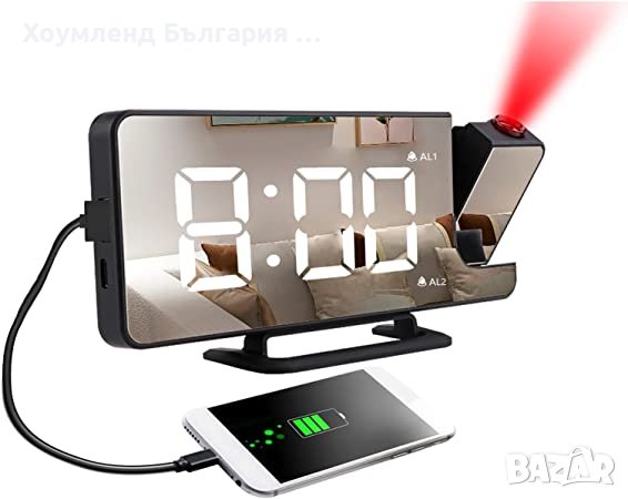 Дигитален LED огледален часовник с проекция, снимка 3 - Други - 41655799