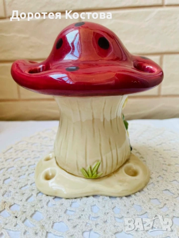 Красива порцеланова / керамична / гъба - поставка за четки за зъби от Япония, снимка 7 - Антикварни и старинни предмети - 53867996