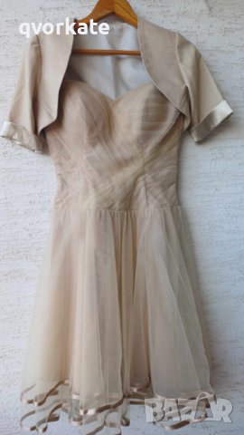 Златисто бежова рокля, снимка 1 - Сватбени рокли - 44264565