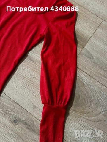 Пуловер в червен цвят, снимка 3 - Блузи с дълъг ръкав и пуловери - 51824046