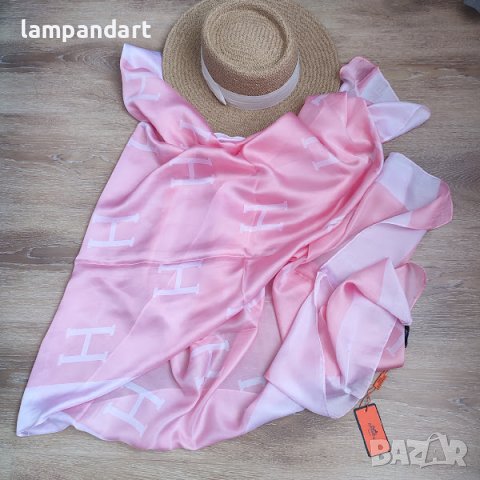Розов шал Hermes за плаж, снимка 7 - Шалове - 41660293