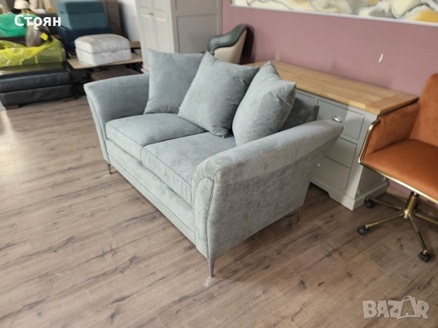 Сив диван от плат двойка Dury, снимка 2 - Дивани и мека мебел - 53754958